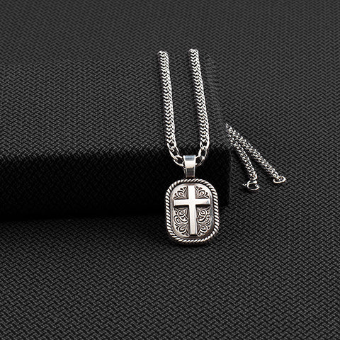 Twister 22" Necklace Floral Cross