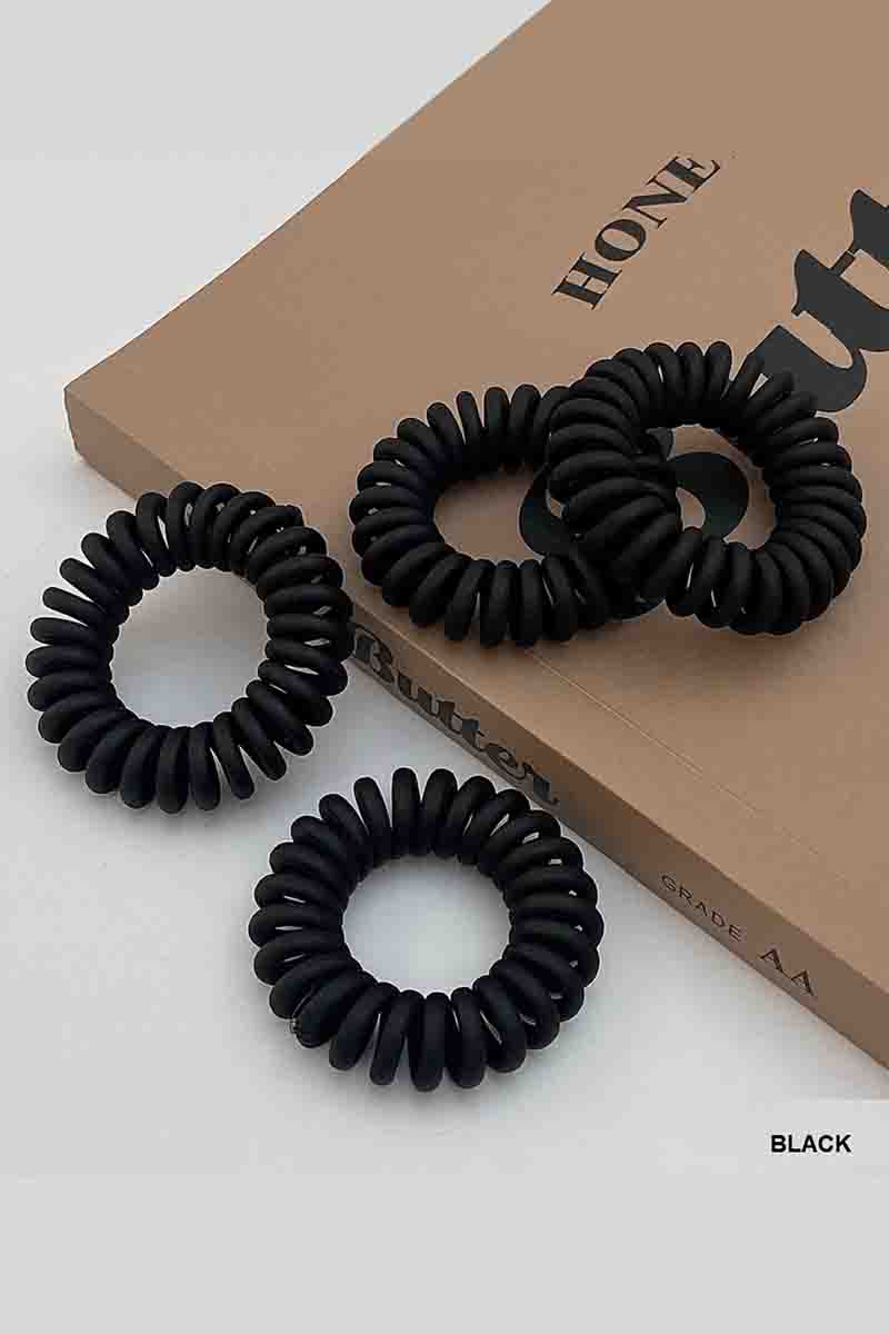 Spiral Coil Hair Ties, Set of 3, by Zenana