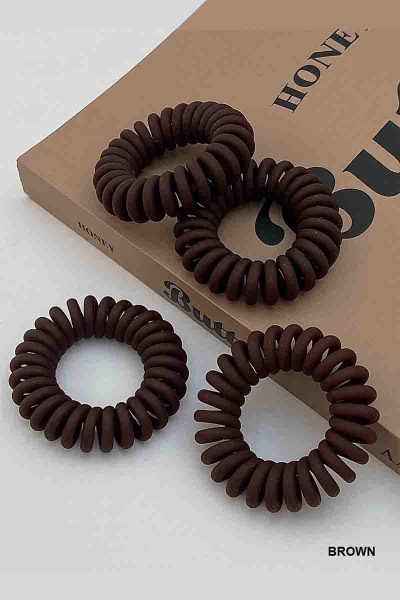 Spiral Coil Hair Ties, Set of 3, by Zenana
