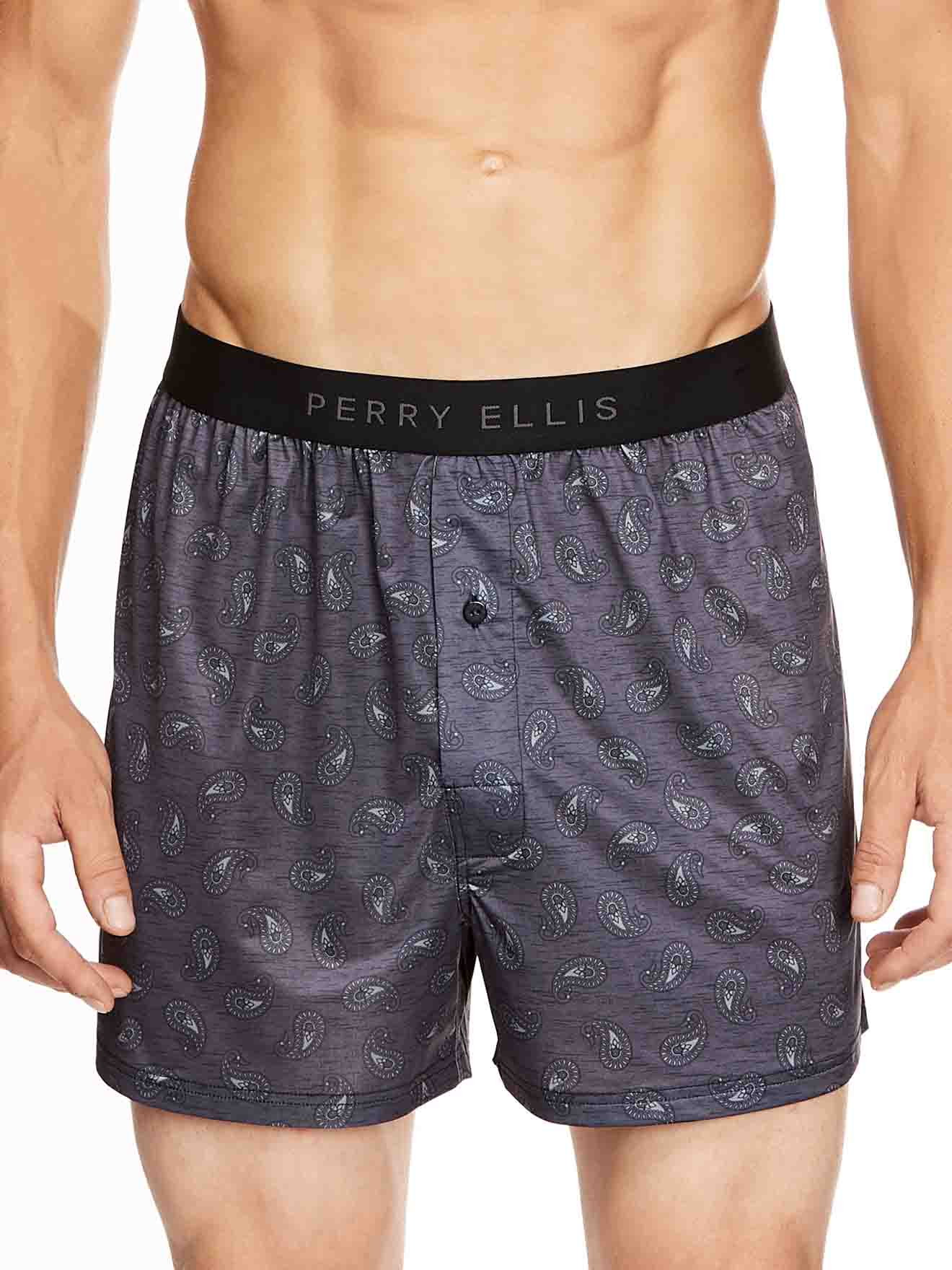 Perry Ellis Luxe Boxer Shorts Textured Paisley