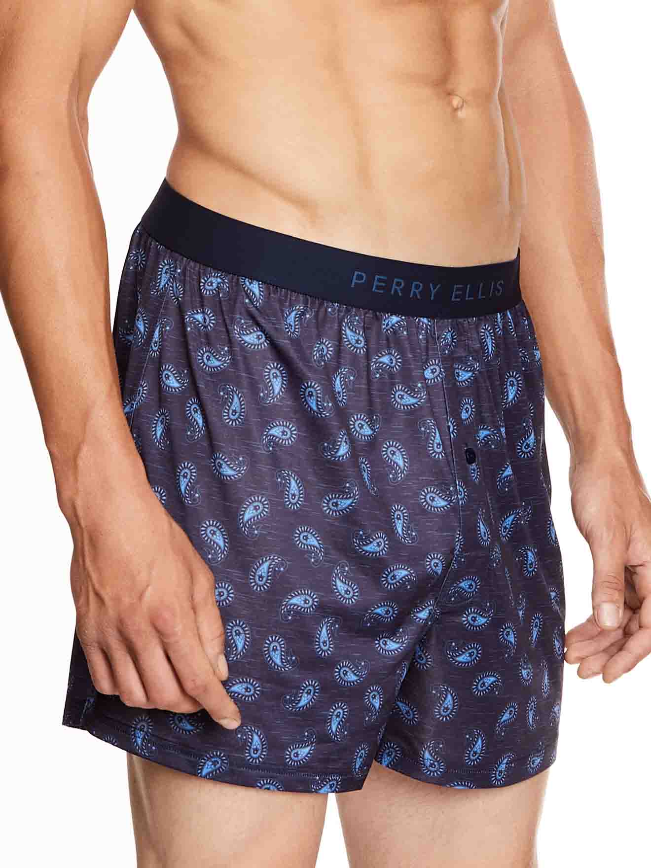 Perry Ellis Luxe Boxer Shorts Textured Paisley