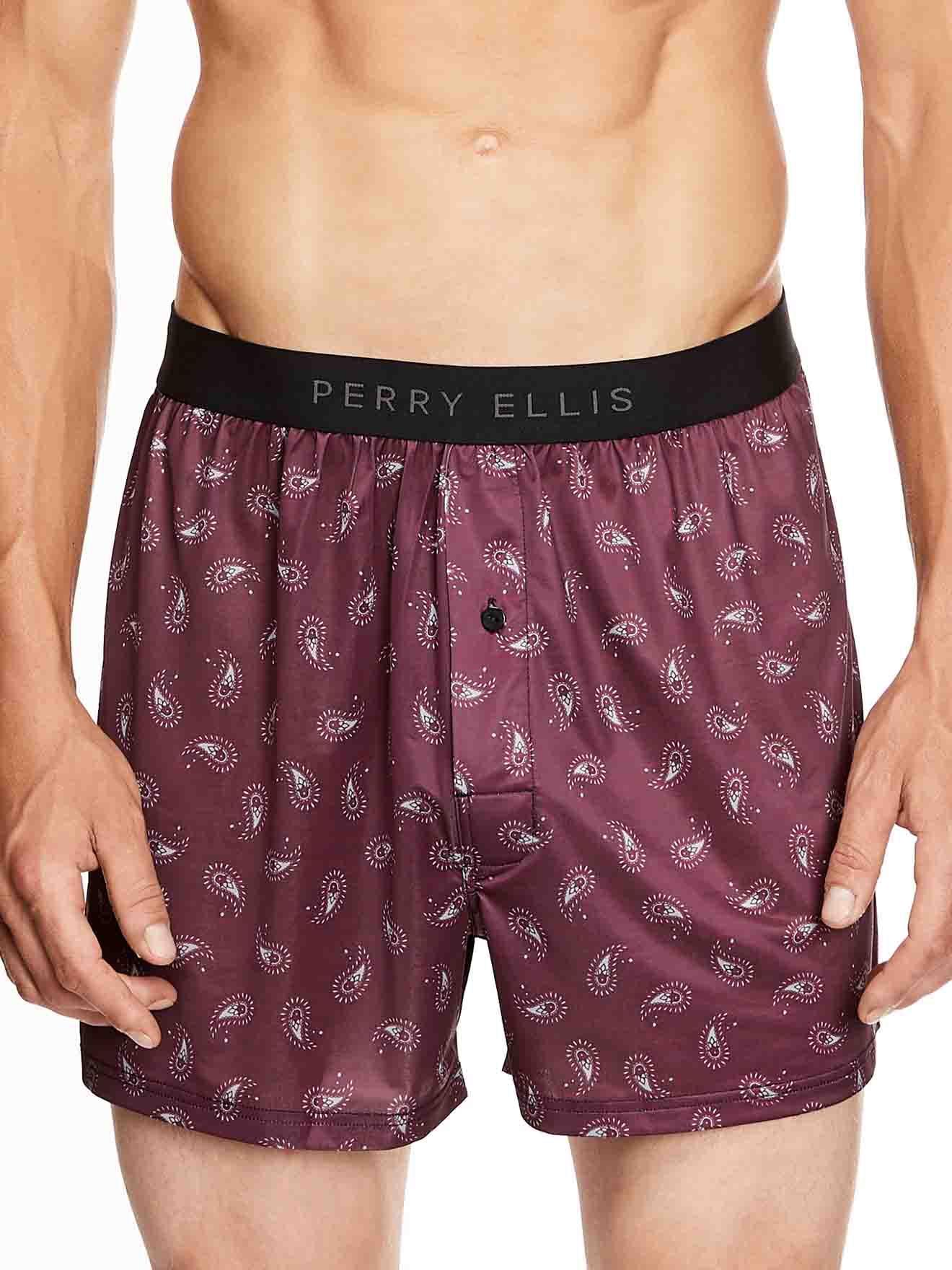 Perry Ellis Luxe Boxer Shorts Textured Paisley