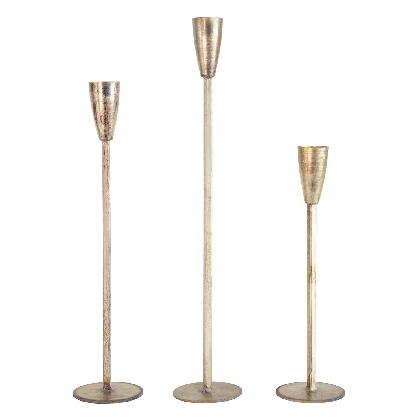 Metal Taper Holders with Antique Finish, Set of 3 by Creative Co-Op