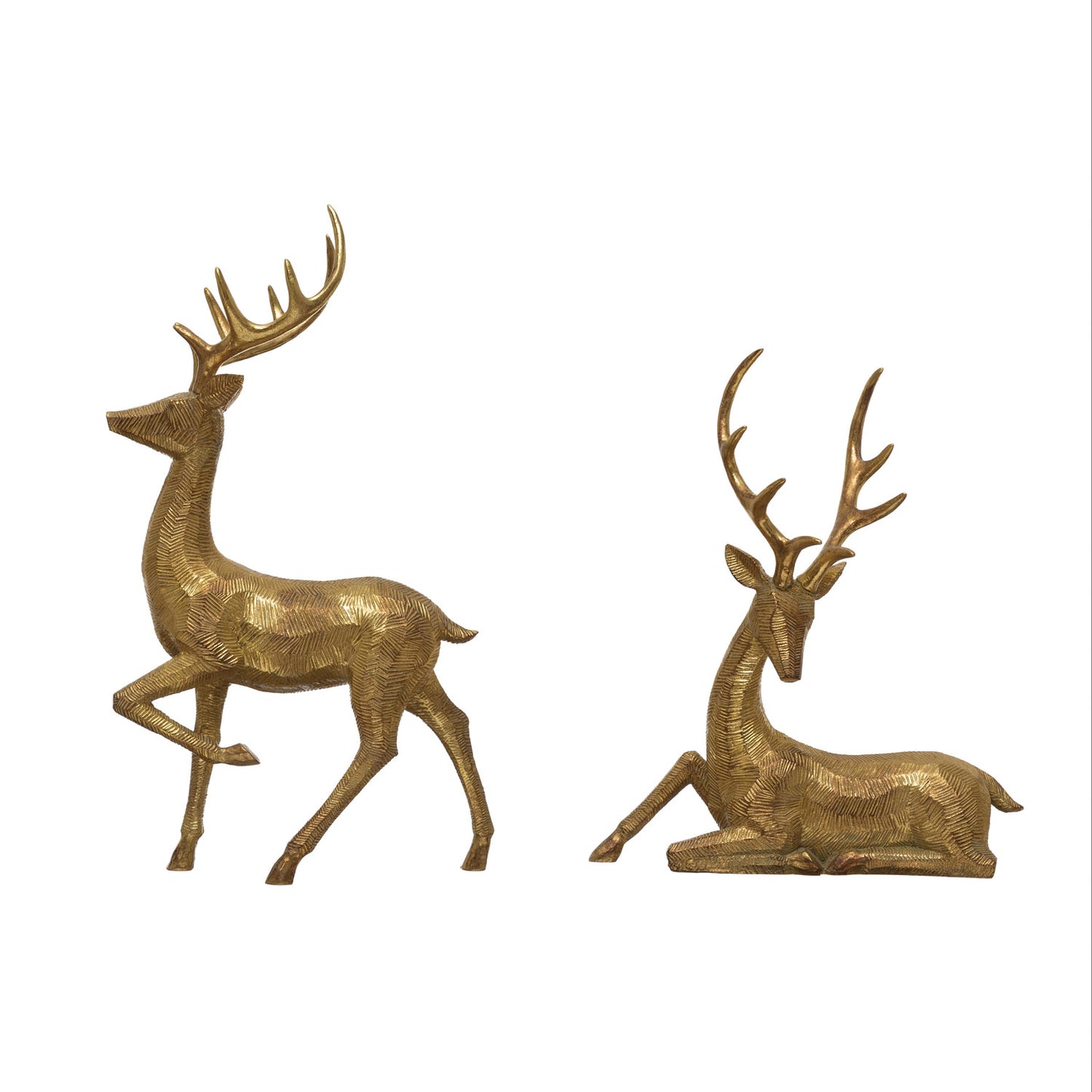 Resin Deer, Gold Finish, 2 Styles by Creative Co-Op