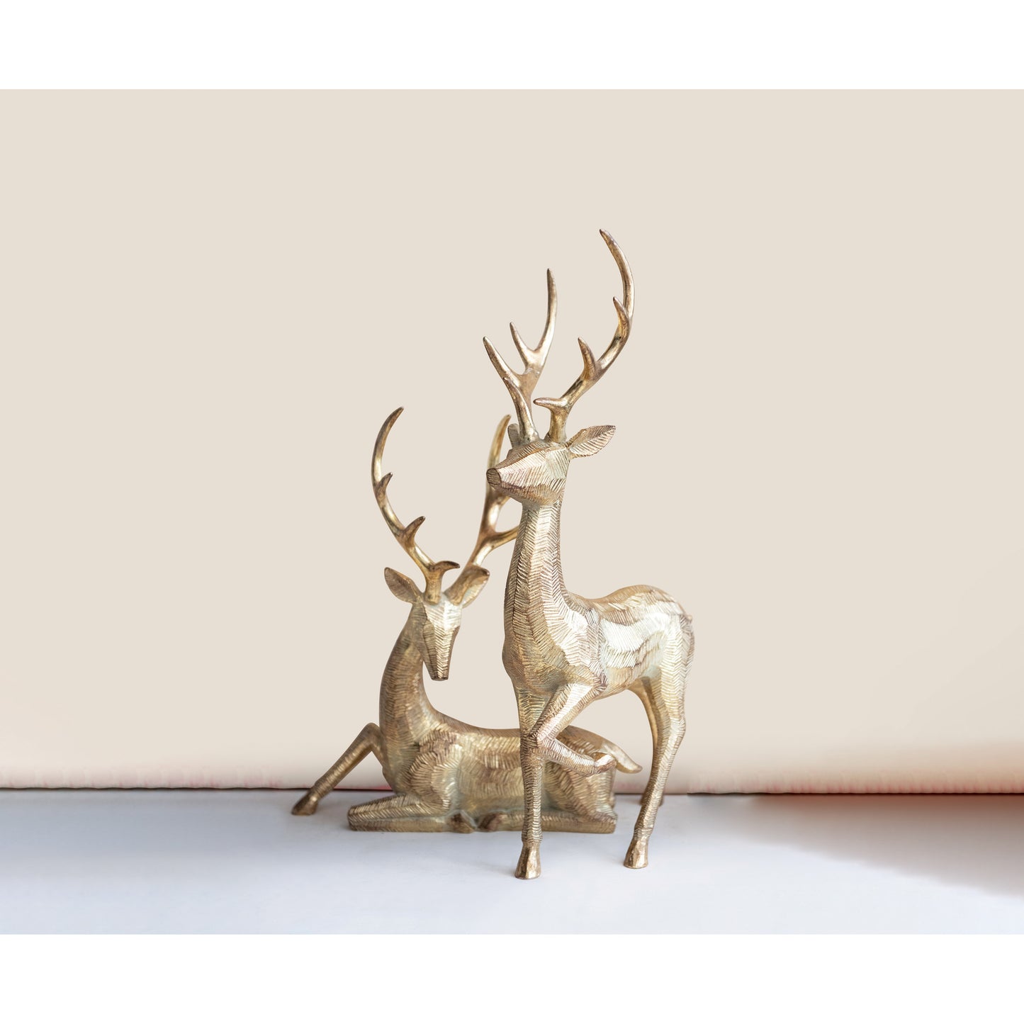 Resin Deer, Gold Finish, 2 Styles by Creative Co-Op