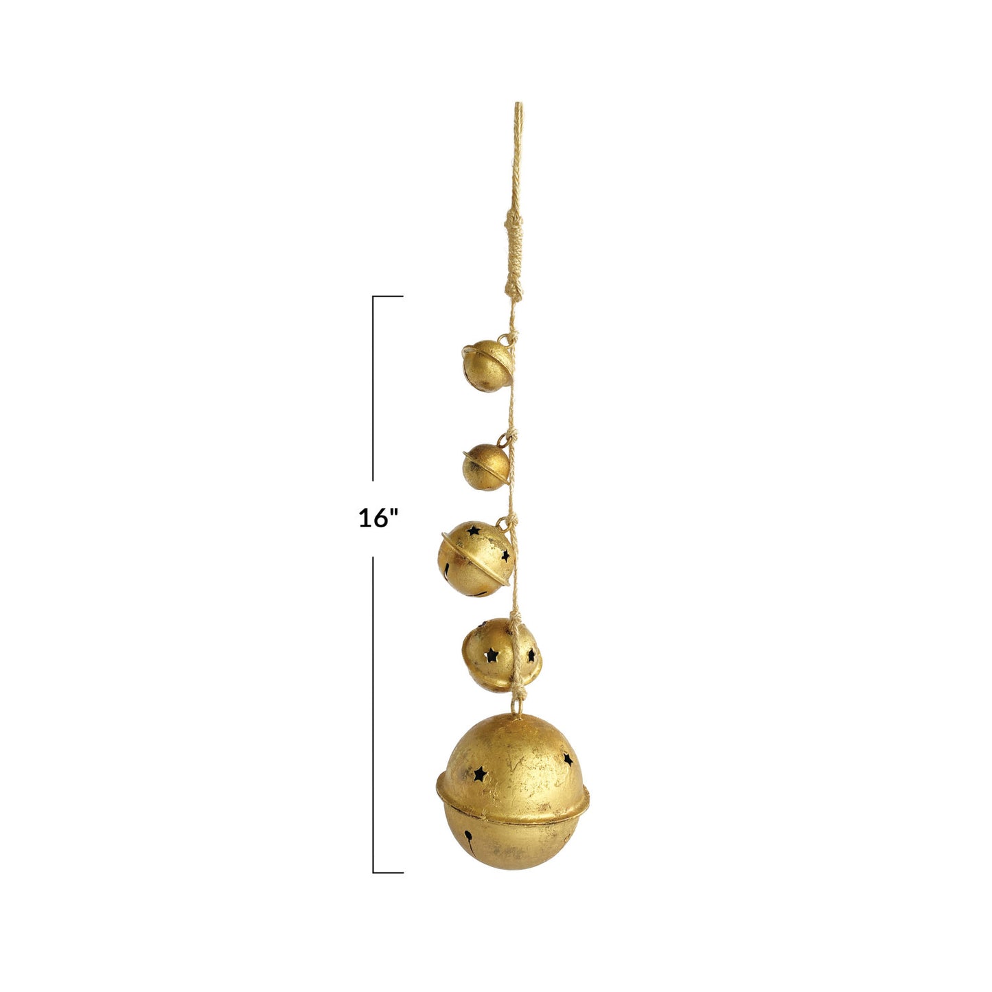 Hanging Metal Bells w/Star Cut Outs by Creative Co-Op