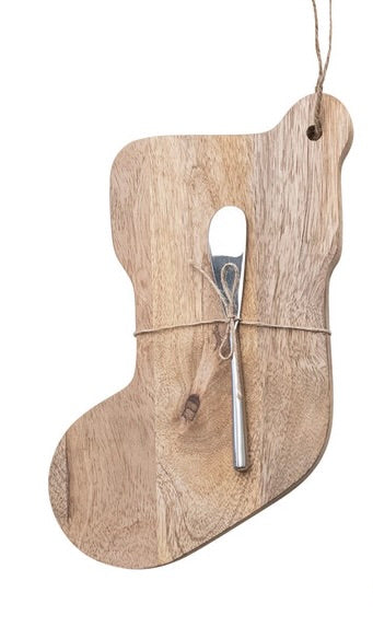 Mango Wood Board & Canape Knife, Set of 2 Tied with Jute, 6 Styles by Creative Co-Op