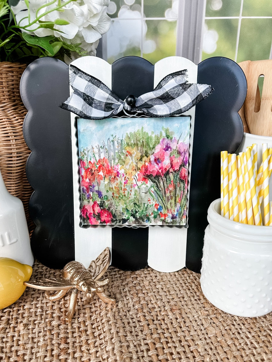 Black and Cream Scallop Display Board by The Round Top Collection
