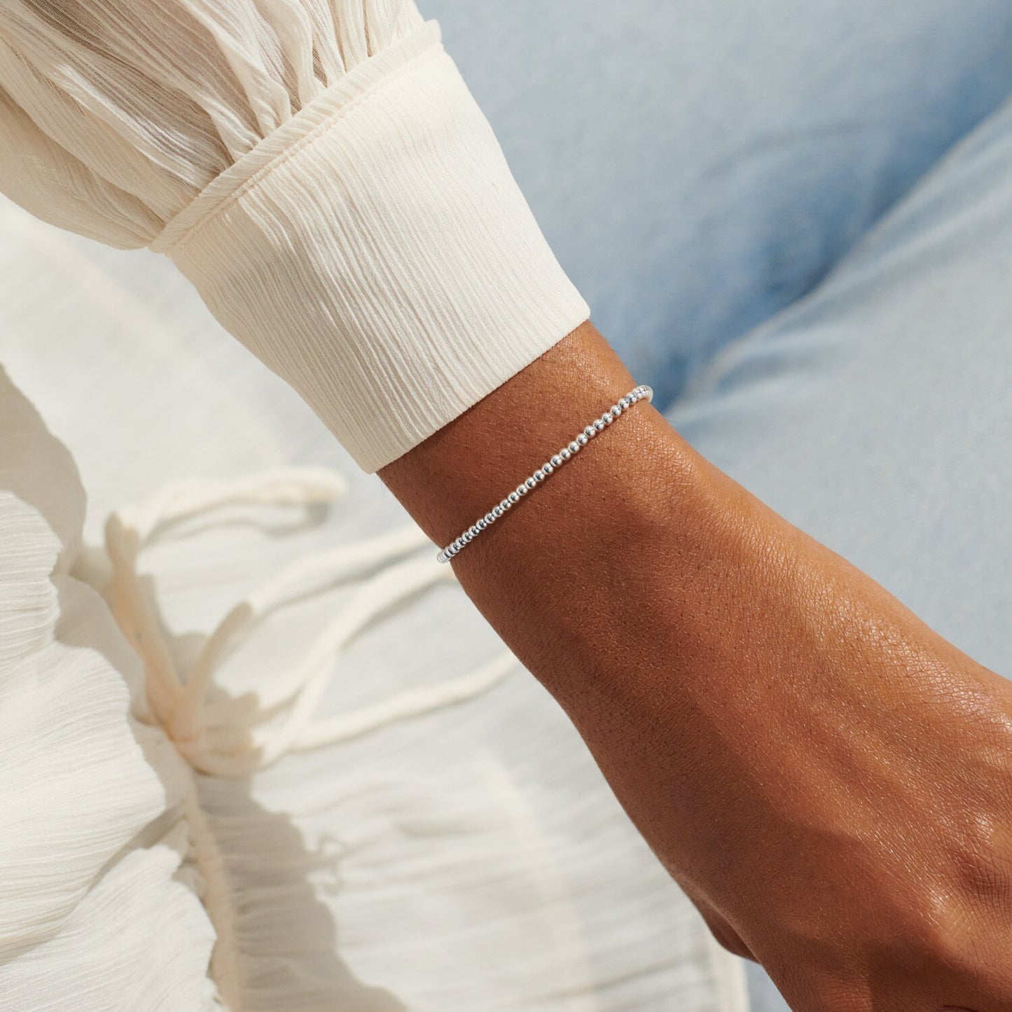 2.5 mm Silver Plated Bead Stacking Bracelet by A Littles & Co