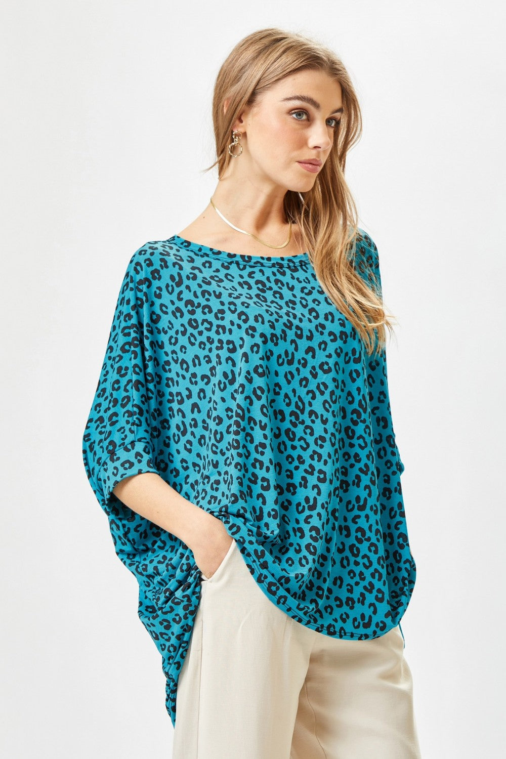 Leopard T-Shirt in Teal by Dear Scarlett