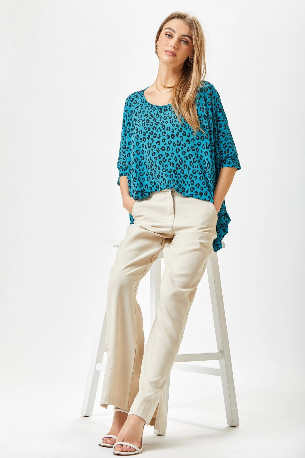 Leopard T-Shirt in Teal by Dear Scarlett