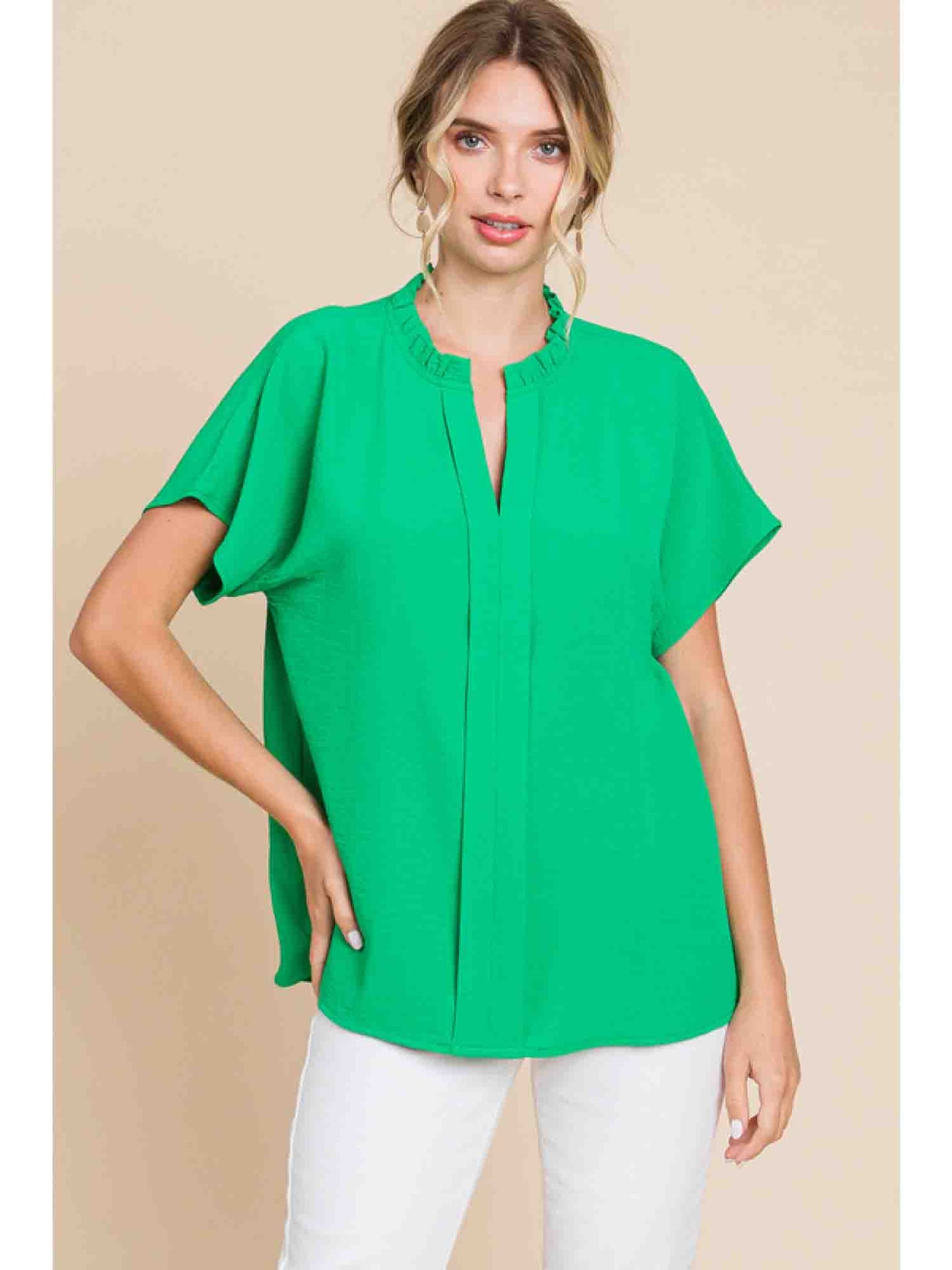 Solid Top with Slit Neck by Jodifl