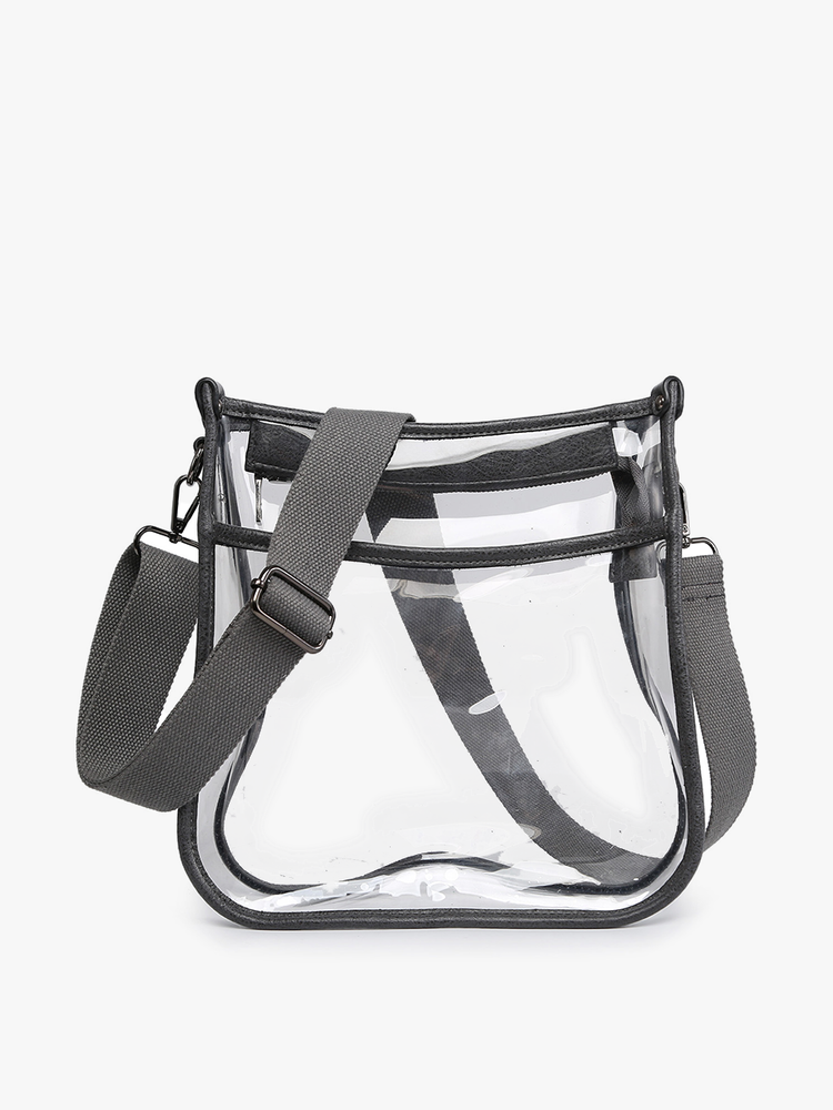 Posie Crossbody in Clear-Charcoal by Jen & Co