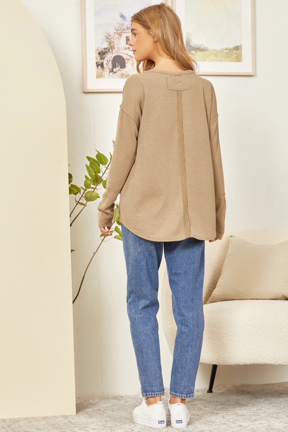 Long Sleeve V Neck Thermal Top by Andree by Unit