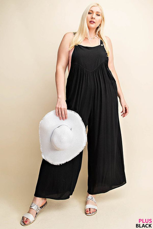 Plus Size Overall Jumpsuit in Black