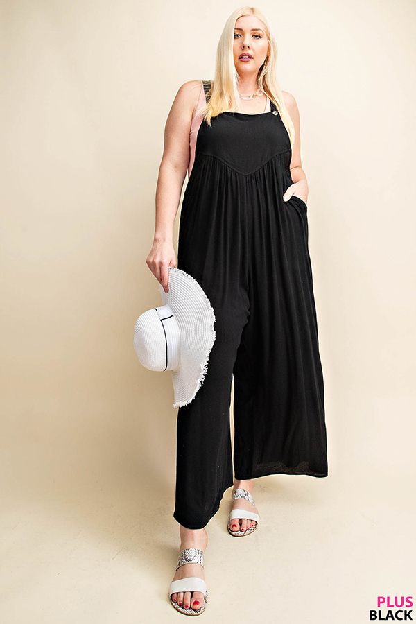 Plus Size Overall Jumpsuit in Black