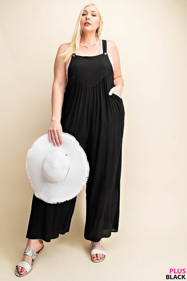 Plus Size Overall Jumpsuit in Black