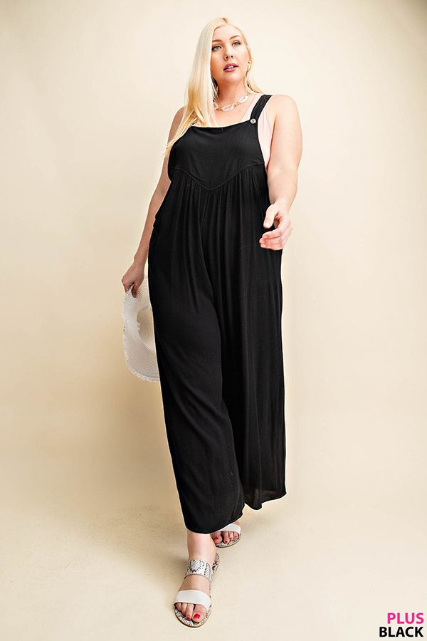 Plus Size Overall Jumpsuit in Black