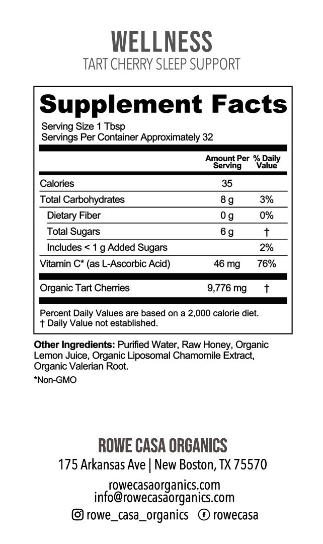 Tart Cherry Sleep Support | 16 Oz by Rowe Casa Organics
