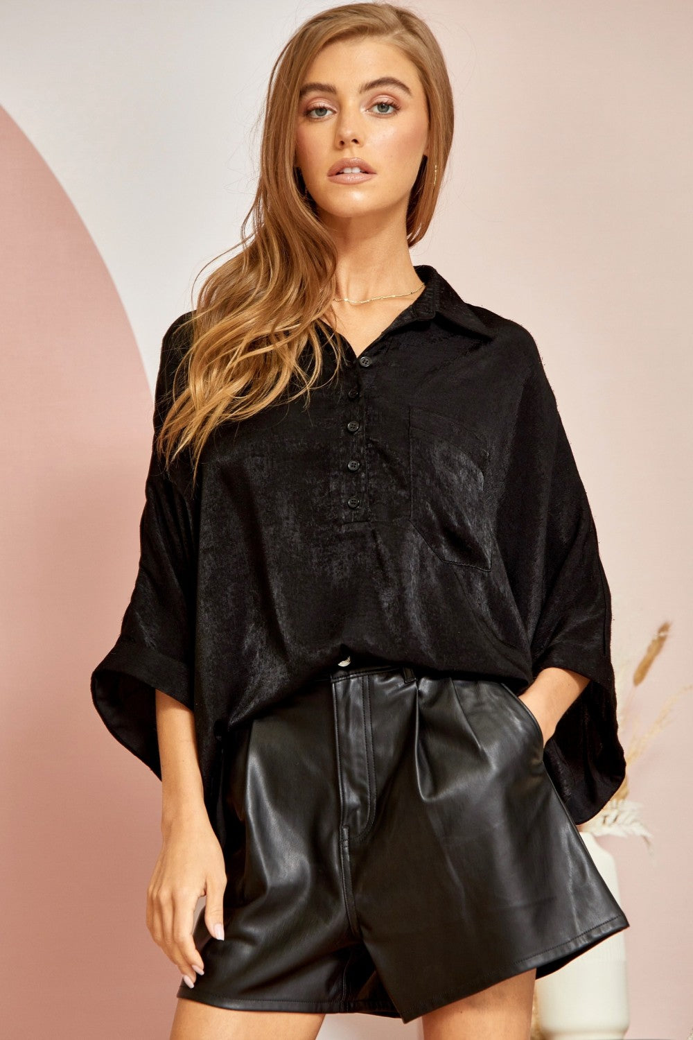 Chic Oversized Dolman Sleeve Top
