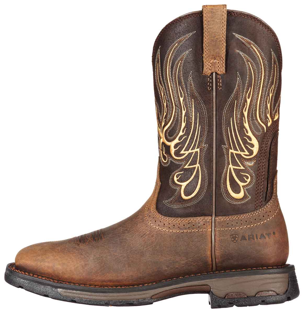 Ariat Workhog Mesteno Plain-Toe Boots in Earth-Coffee