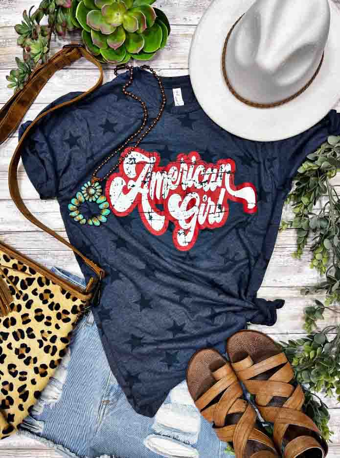 American Girl Denim Star Tee