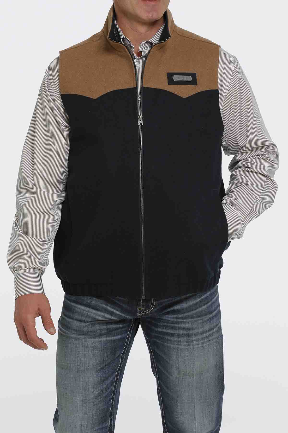 Cinch Mens Concealed Carry Wooly Vest Navy
