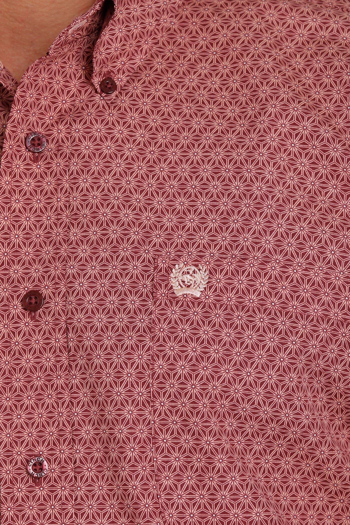 Cinch SSL Shirt Print Burgundy