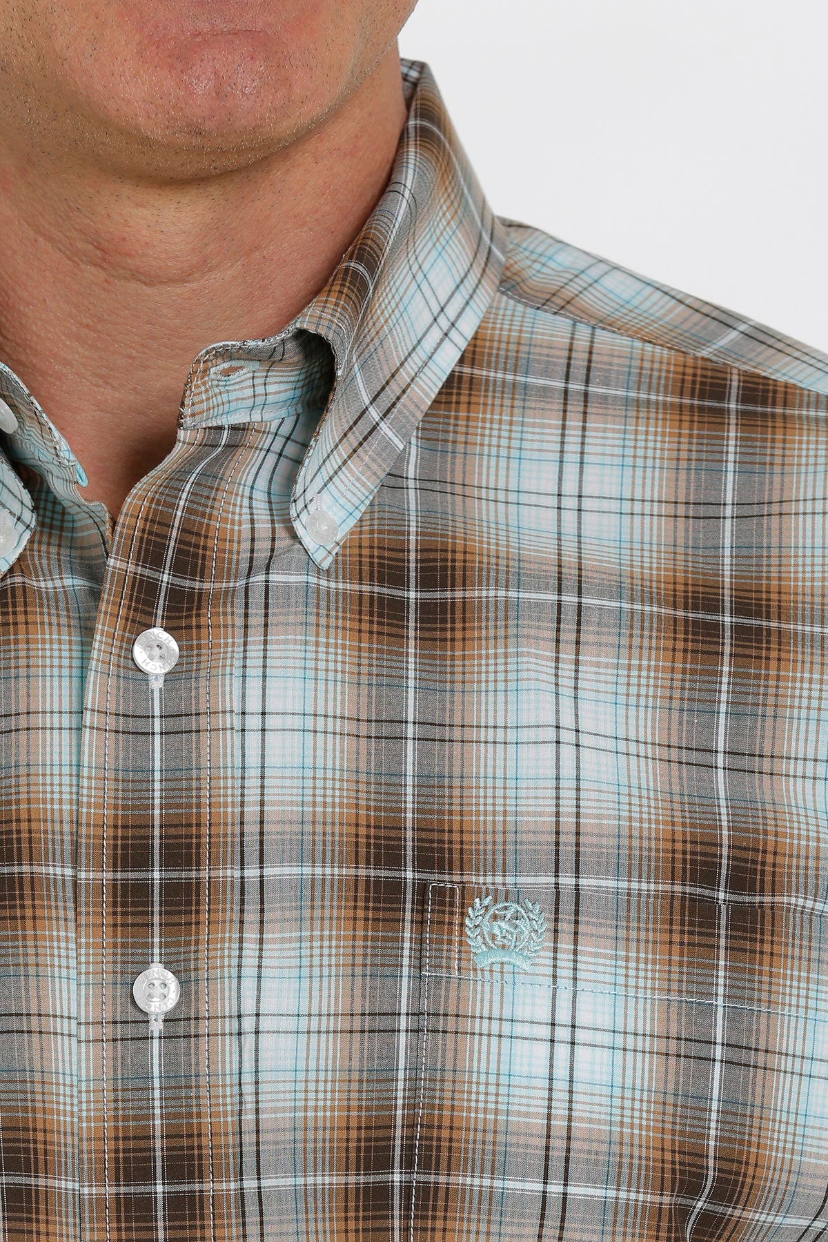Cinch Cotton SSL Plaid BD Brown