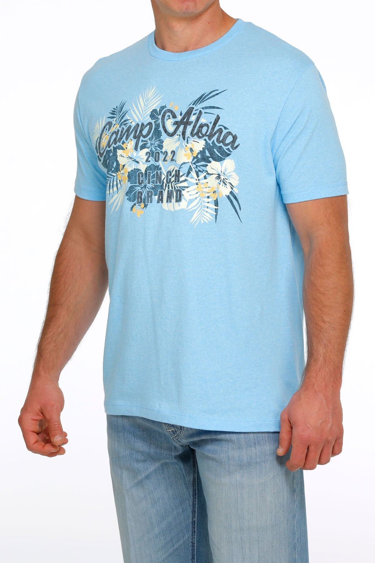 Cinch Mens Graphic Tee Heather Blue