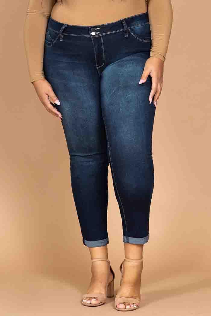 YMI Plus Cuffed Ankle Jeans S08