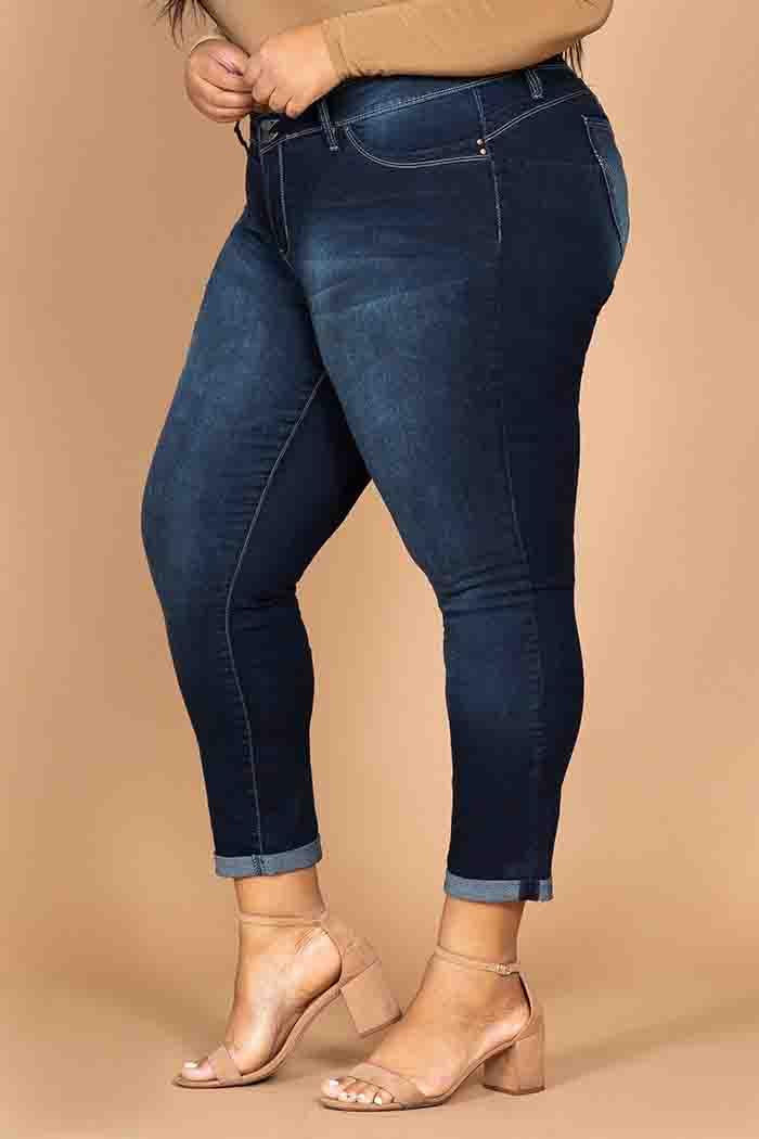 YMI Plus Cuffed Ankle Jeans S08