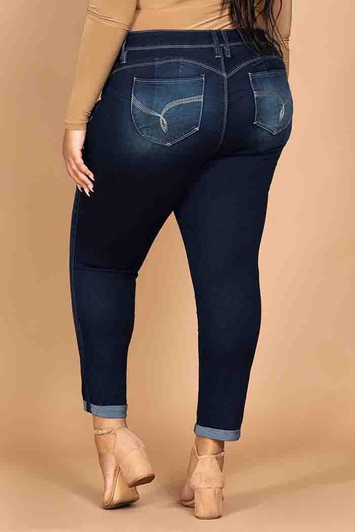 YMI Plus Cuffed Ankle Jeans S08