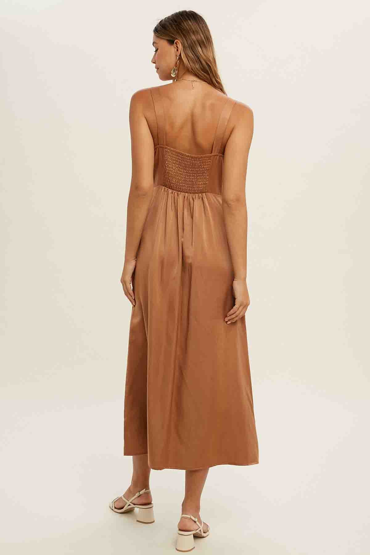 Gucci Satin Midi Dress Pockets