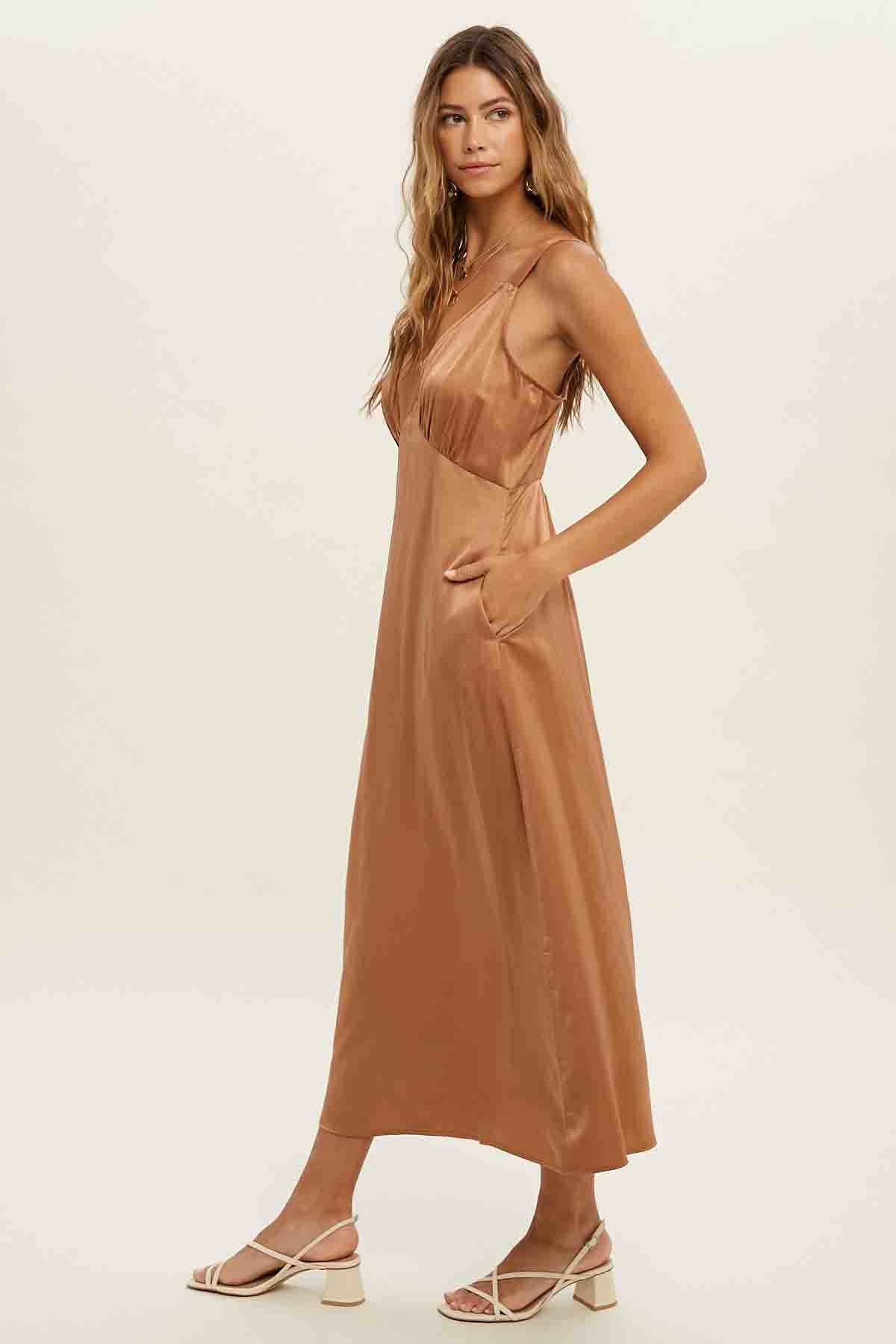 Gucci Satin Midi Dress Pockets