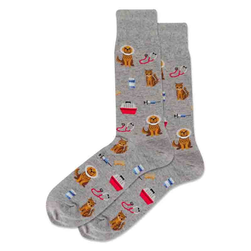 Hotsox Mens Socks Vet Grey Heather