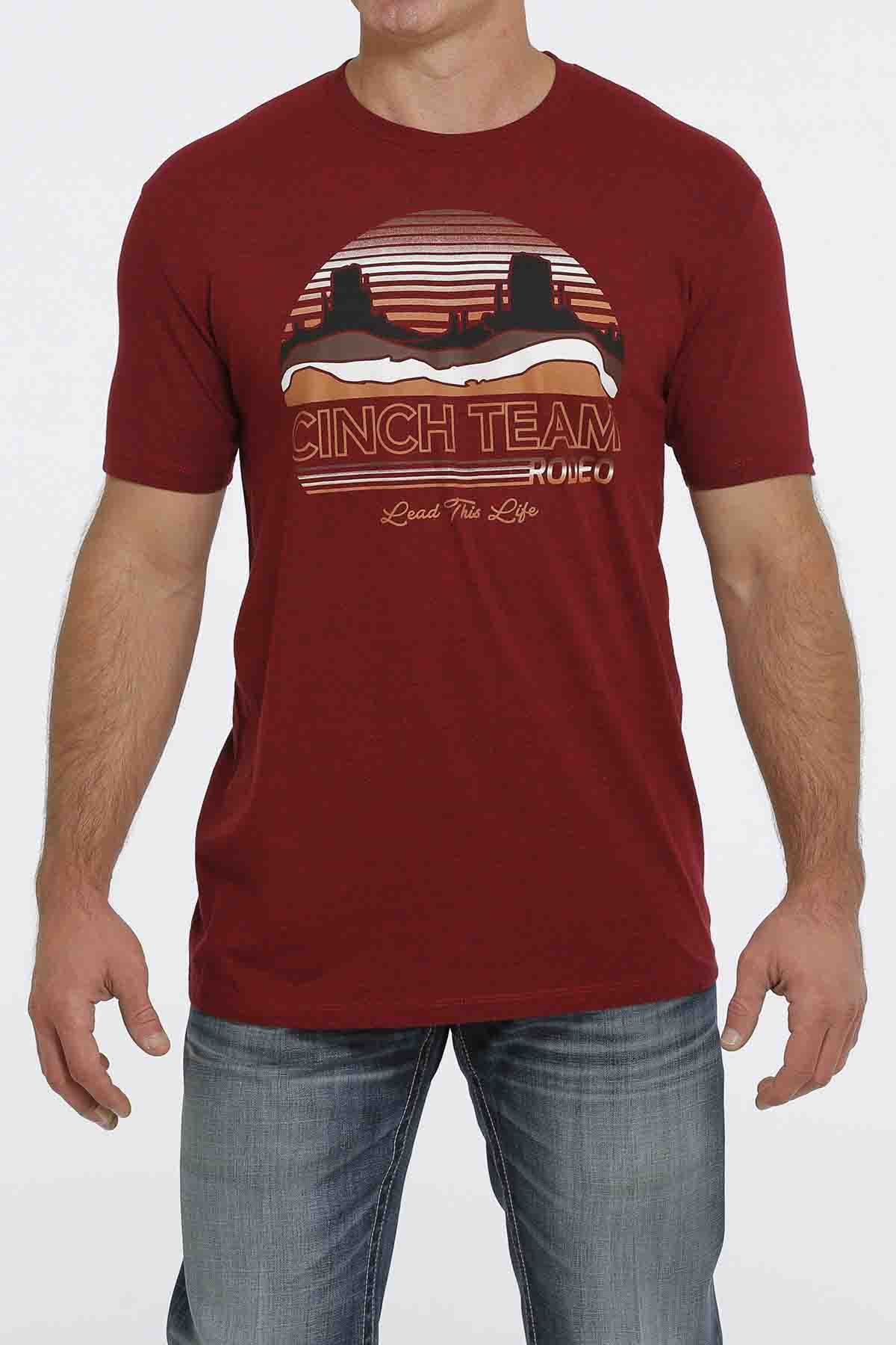 Cinch Mens Tee Heather Red