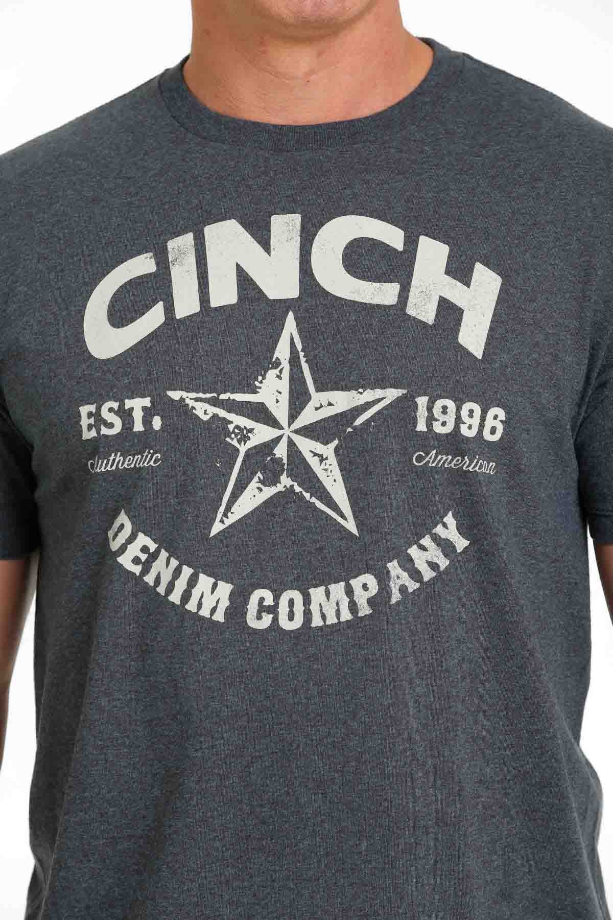Cinch Mens Tee Script H. Navy