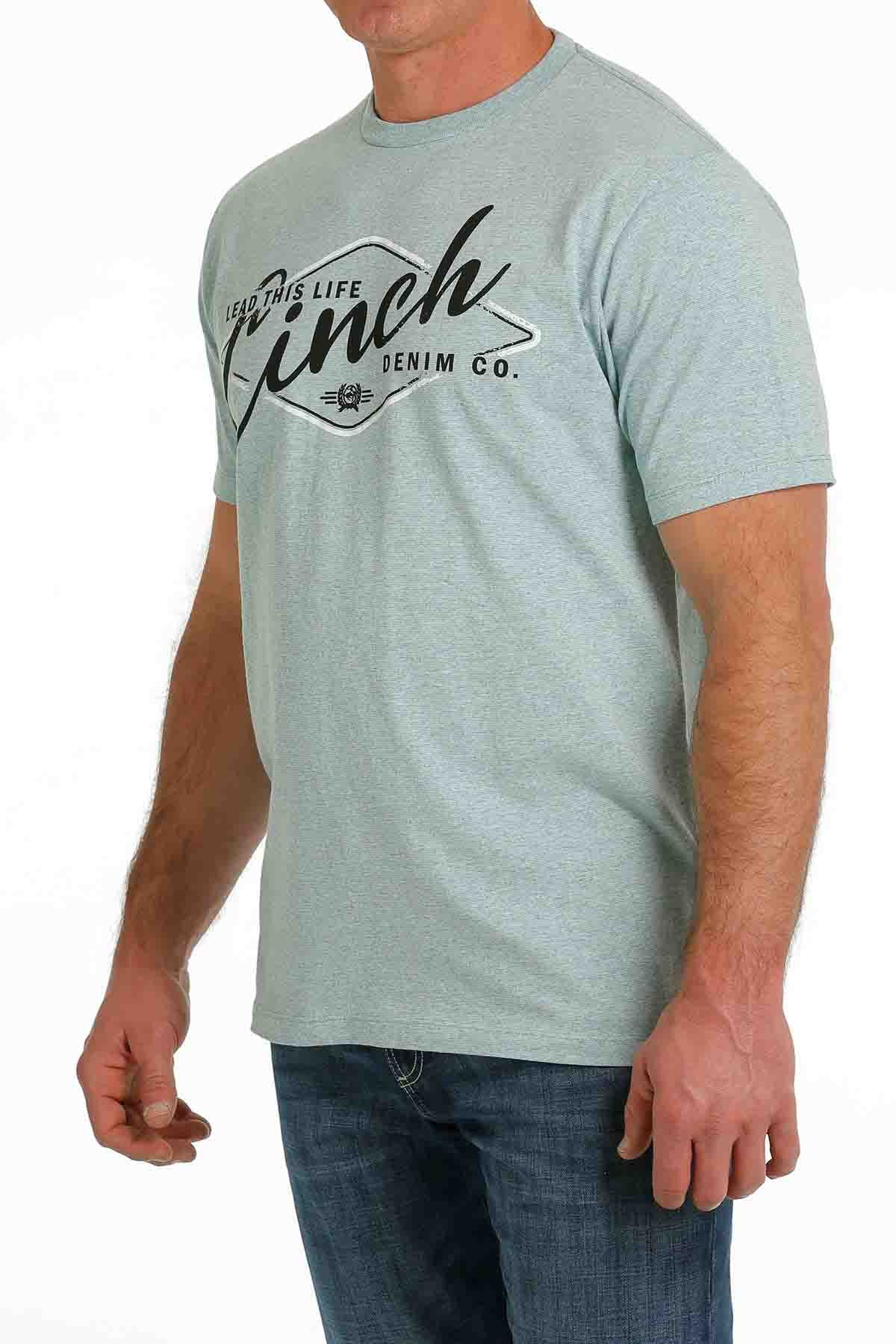 Cinch Mens Tee Script Teal