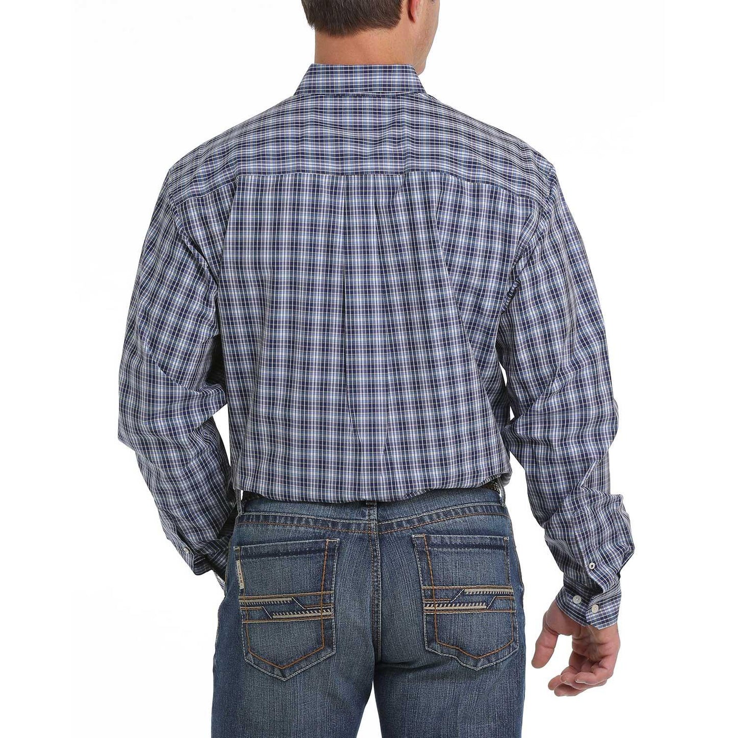 Cinch LSL Plaid BD Shirt Navy