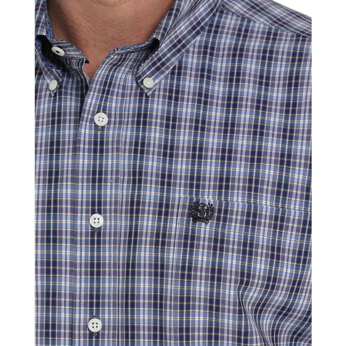 Cinch LSL Plaid BD Shirt Navy