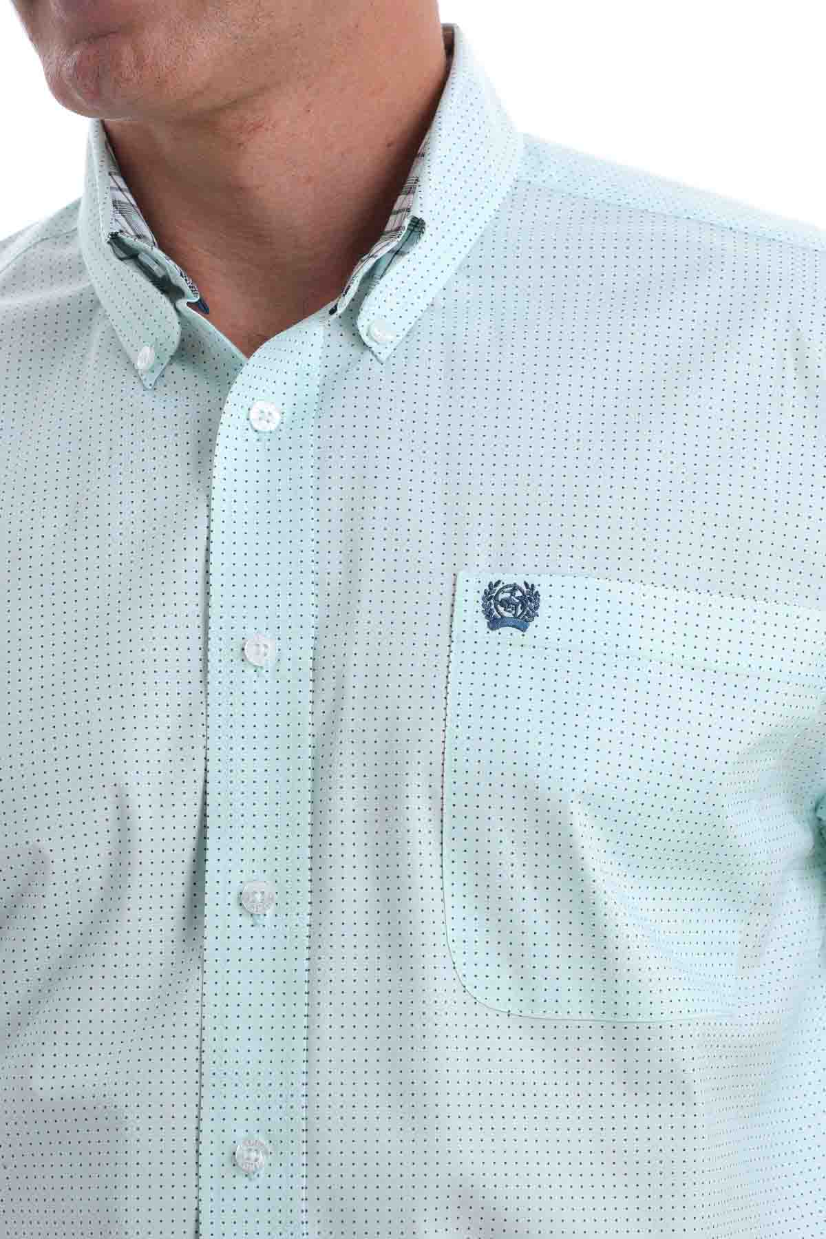 Cinch Shirt Print LSL Lt Blue
