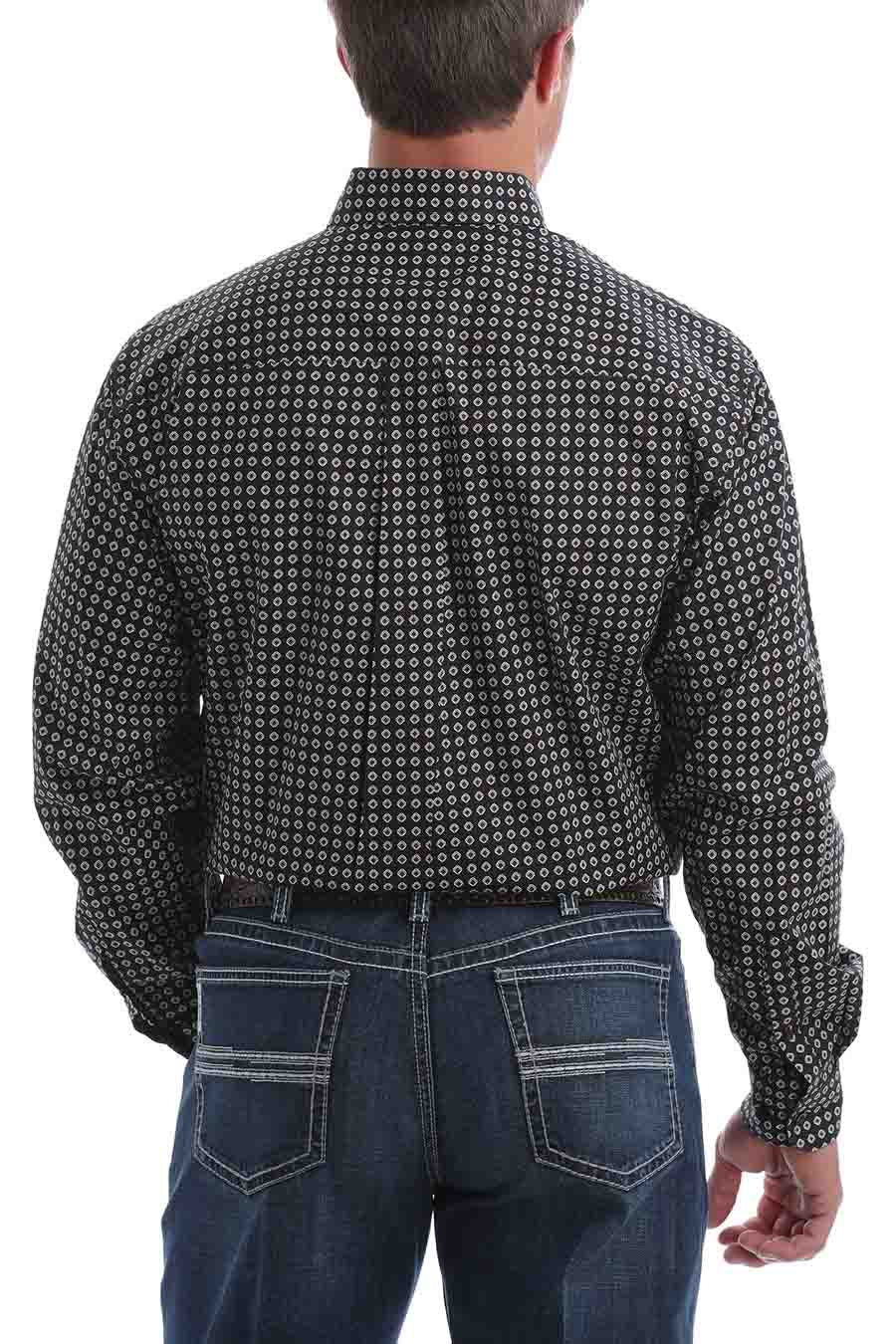 Cinch Shirt Print LSL Black