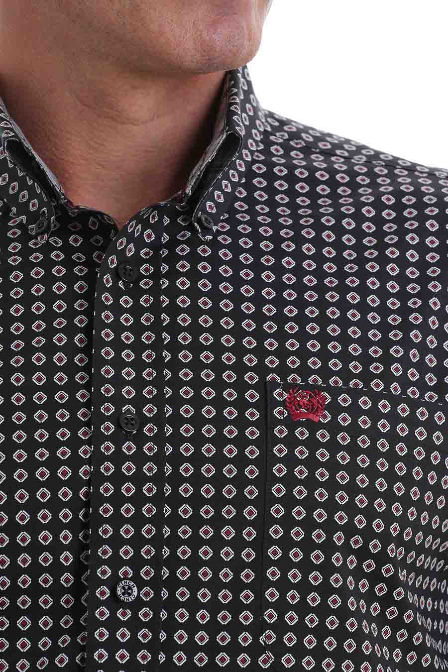 Cinch Shirt Print LSL Black