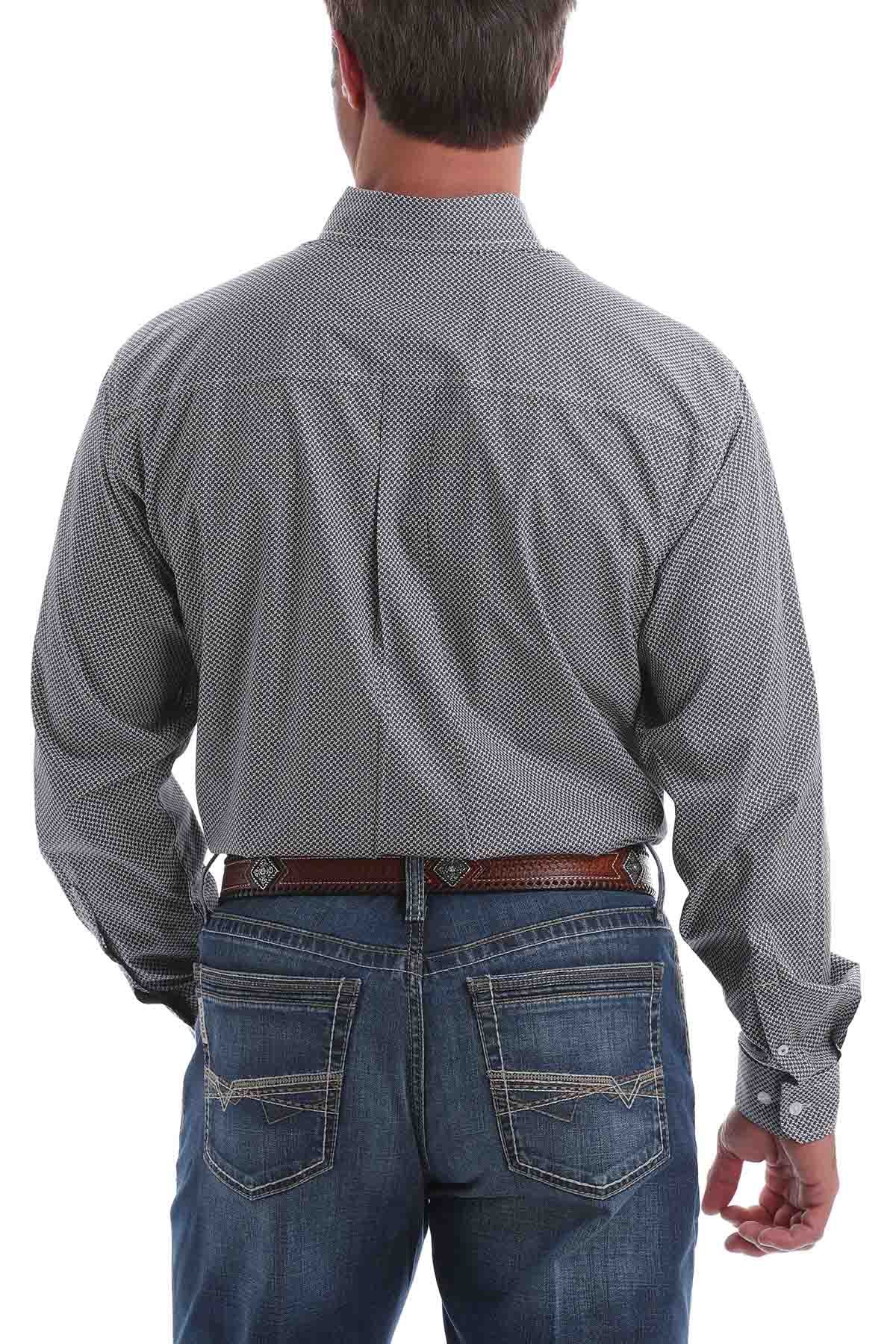 Cinch Shirt Print LSL White