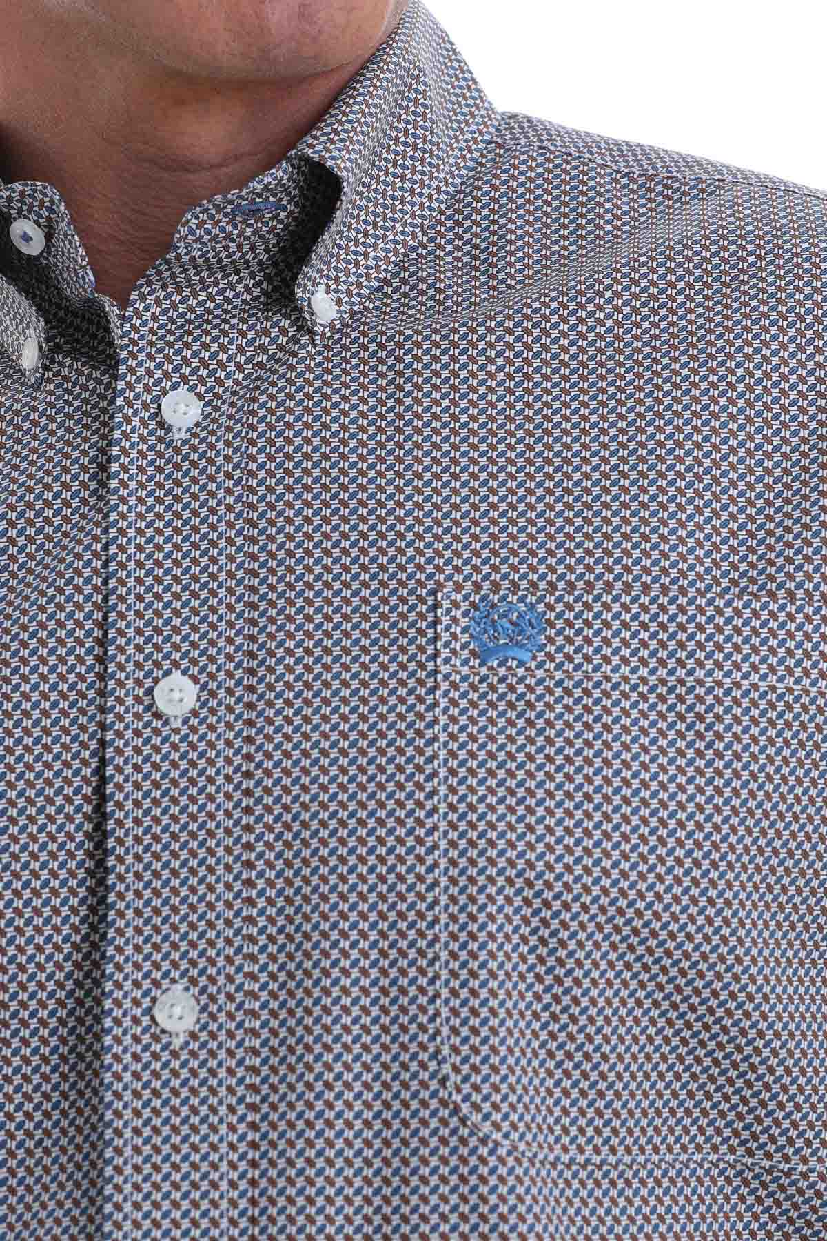 Cinch Shirt Print LSL White