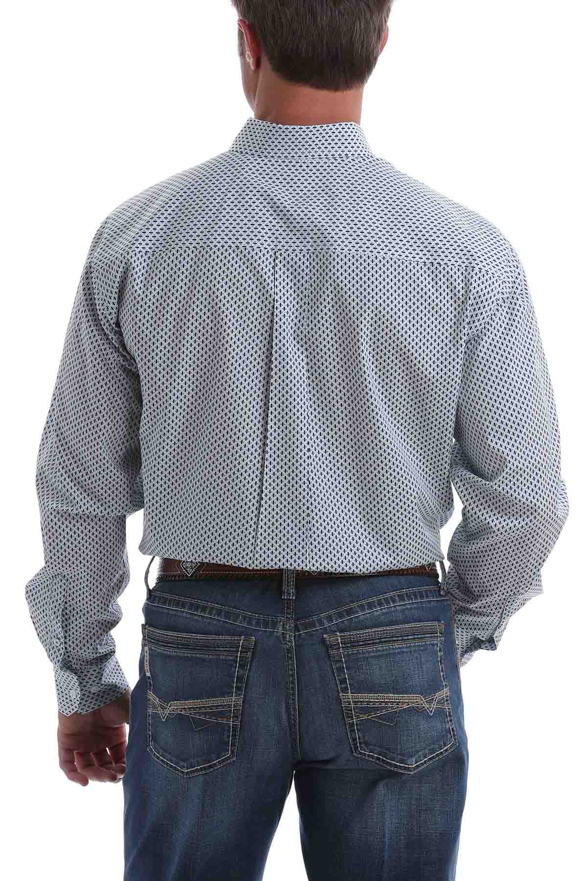Cinch Shirt Print LSL Lgt Blue