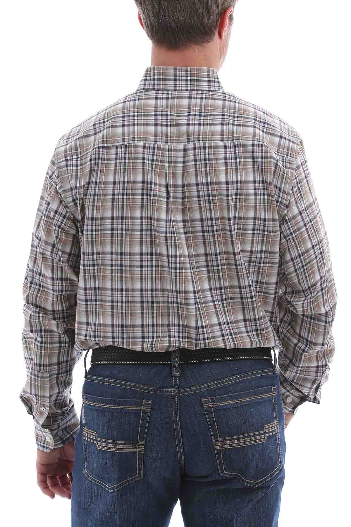 Cinch LSL Plaid BD Shirt Brown