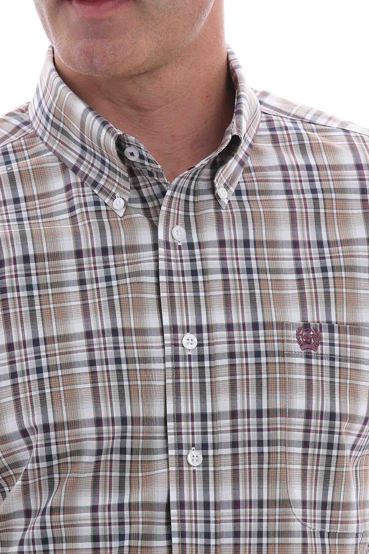Cinch LSL Plaid BD Shirt Brown