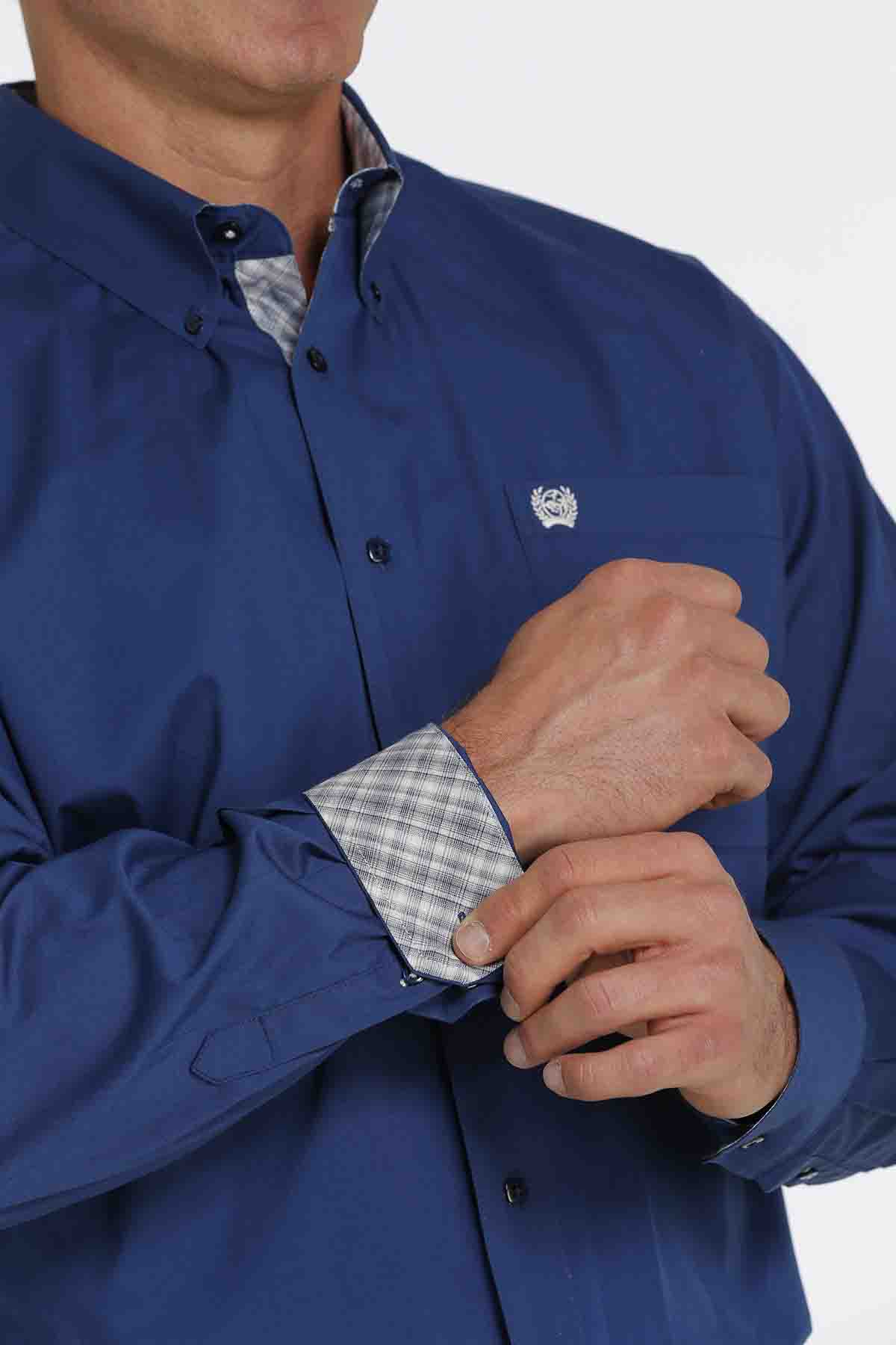 Cinch LSL BD Print Royal Blue